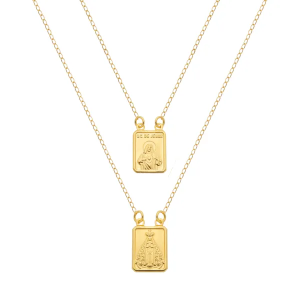 Escapulário Dourado Masculino Tradicional